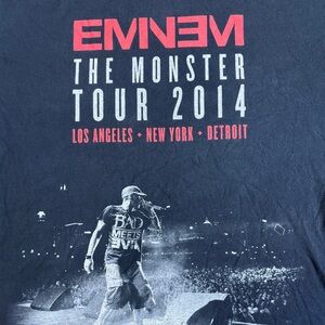 Eminem The Monster Tour 2014 Concert T-Shirt XXL Slim Shady Rap Tee